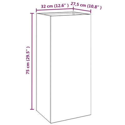 Kukkalaatikko antrasiitti 32x27,5x75 cm kylmävalssattu teräs - Vuodevaatteet