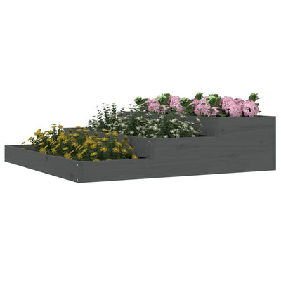Kukkalaatikko harmaa 107x107x27 cm täysi mänty - Vuodevaatteet