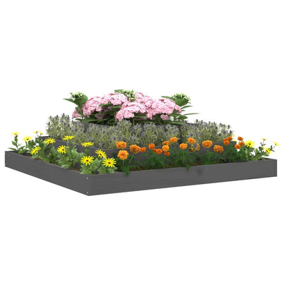 Kukkalaatikko harmaa 110x110x27 cm täysi mänty - Vuodevaatteet
