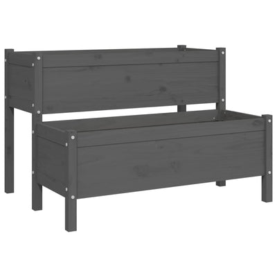 Kukkalaatikko harmaa 110x84x75 cm täysi mänty - Vuodevaatteet