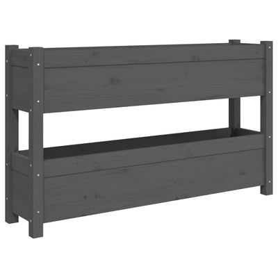 Kukkalaatikko harmaa 112x25x66 cm täysi mänty - Vuodevaatteet