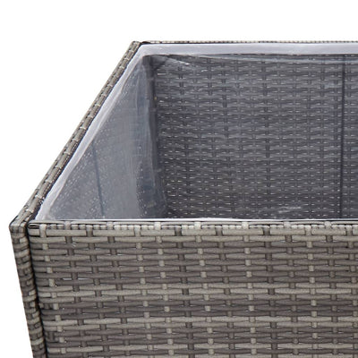 Kukkalaatikko harmaa 157x80x80 cm polyrottinki - Vuodevaatteet