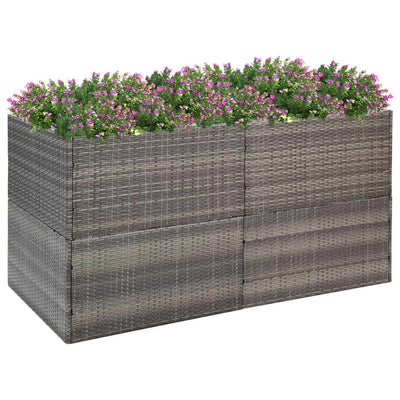 Kukkalaatikko harmaa 157x80x80 cm polyrottinki - Vuodevaatteet