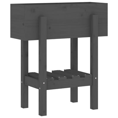 Kukkalaatikko harmaa 62x30x69 cm täysi mänty - Vuodevaatteet