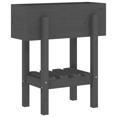 Kukkalaatikko harmaa 62x30x69 cm täysi mänty - Vuodevaatteet