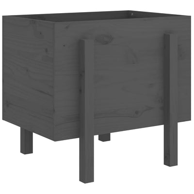 Kukkalaatikko harmaa 62x50x57 cm täysi mänty - Vuodevaatteet