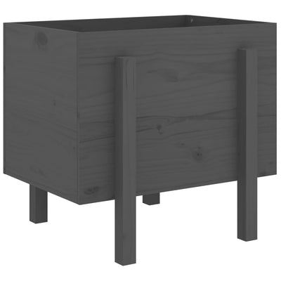 Kukkalaatikko harmaa 62x50x57 cm täysi mänty - Vuodevaatteet