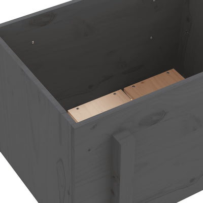 Kukkalaatikko harmaa 62x50x57 cm täysi mänty - Vuodevaatteet