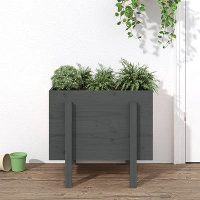 Kukkalaatikko harmaa 62x50x57 cm täysi mänty - Vuodevaatteet