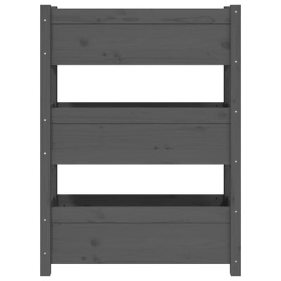 Kukkalaatikko harmaa 77x25x104,5 cm täysi mänty - Vuodevaatteet