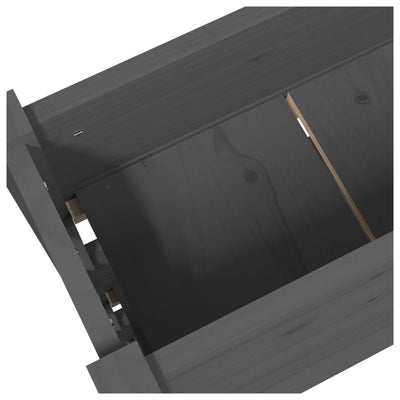 Kukkalaatikko harmaa 77x25x104,5 cm täysi mänty - Vuodevaatteet