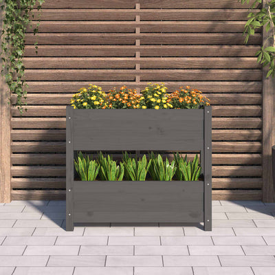 Kukkalaatikko harmaa 77x25x66 cm täysi mänty - Vuodevaatteet