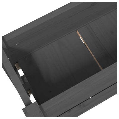 Kukkalaatikko harmaa 77x25x66 cm täysi mänty - Vuodevaatteet