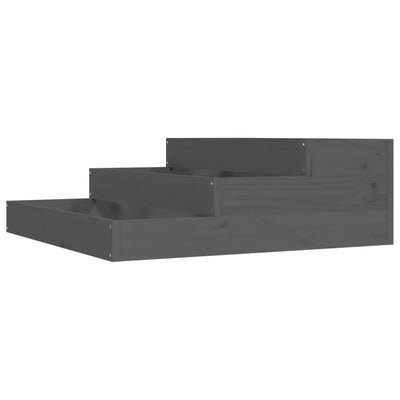 Kukkalaatikko harmaa 78x78x27 cm täysi mänty - Vuodevaatteet