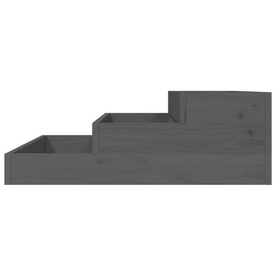 Kukkalaatikko harmaa 78x78x27 cm täysi mänty - Vuodevaatteet