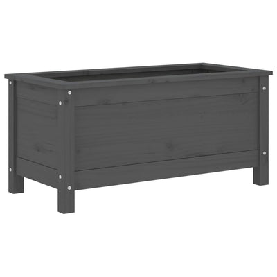 Kukkalaatikko harmaa 82,5x40x39 cm täysi mänty - Vuodevaatteet