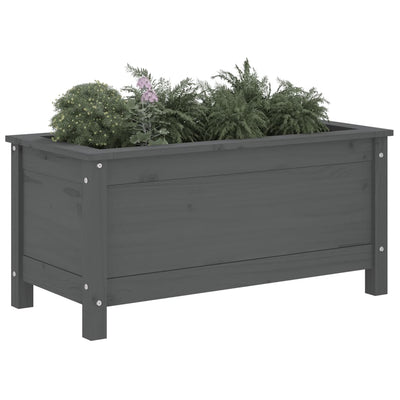 Kukkalaatikko harmaa 82,5x40x39 cm täysi mänty - Vuodevaatteet