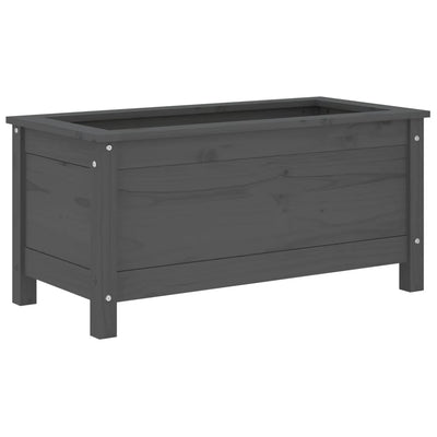 Kukkalaatikko harmaa 82,5x40x39 cm täysi mänty - Vuodevaatteet