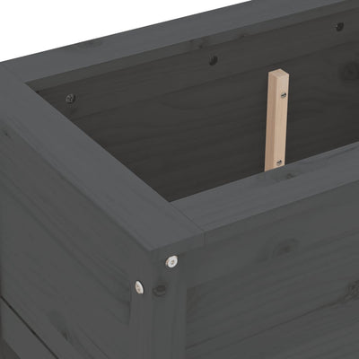 Kukkalaatikko harmaa 82,5x40x39 cm täysi mänty - Vuodevaatteet