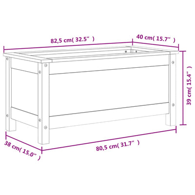 Kukkalaatikko harmaa 82,5x40x39 cm täysi mänty - Vuodevaatteet