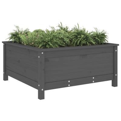 Kukkalaatikko harmaa 82,5x82,5x39 cm täysi mänty - Vuodevaatteet