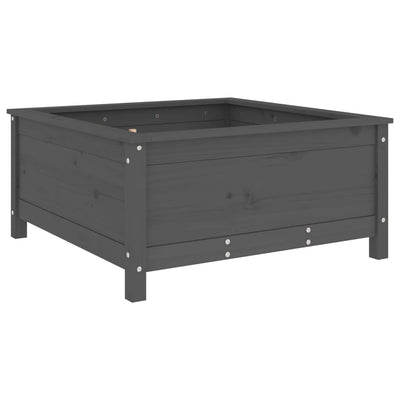 Kukkalaatikko harmaa 82,5x82,5x39 cm täysi mänty - Vuodevaatteet
