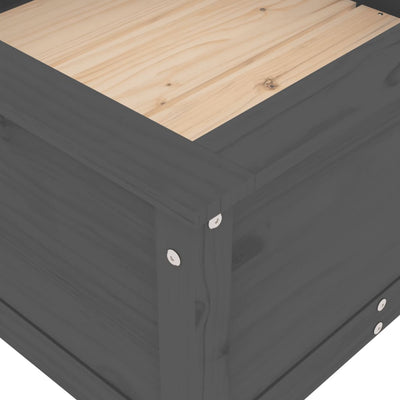Kukkalaatikko harmaa 82,5x82,5x39 cm täysi mänty - Vuodevaatteet