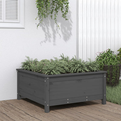 Kukkalaatikko harmaa 82,5x82,5x39 cm täysi mänty - Vuodevaatteet
