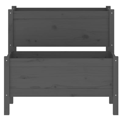 Kukkalaatikko harmaa 84,5x84x75 cm täysi mänty - Vuodevaatteet