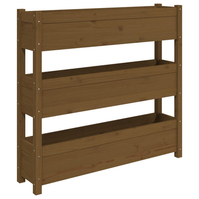 Kukkalaatikko hunajanruskea 112x25x104,5 cm täysi mänty - Vuodevaatteet