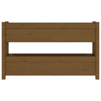 Kukkalaatikko hunajanruskea 112x25x66 cm täysi mänty - Vuodevaatteet