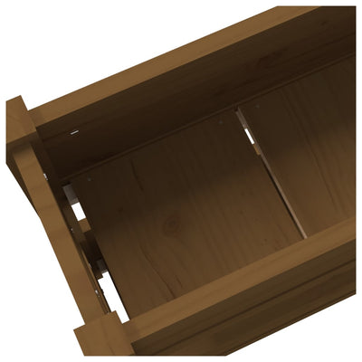 Kukkalaatikko hunajanruskea 112x25x66 cm täysi mänty - Vuodevaatteet