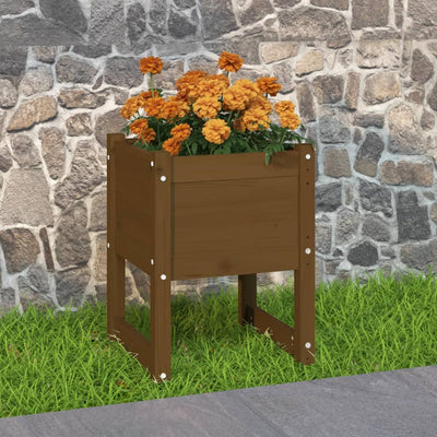 Kukkalaatikko hunajanruskea 40x40x52,5 cm täysi mänty - Vuodevaatteet