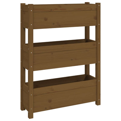 Kukkalaatikko hunajanruskea 77x25x104,5 cm täysi mänty - Vuodevaatteet
