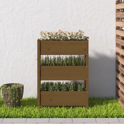Kukkalaatikko hunajanruskea 77x25x104,5 cm täysi mänty - Vuodevaatteet
