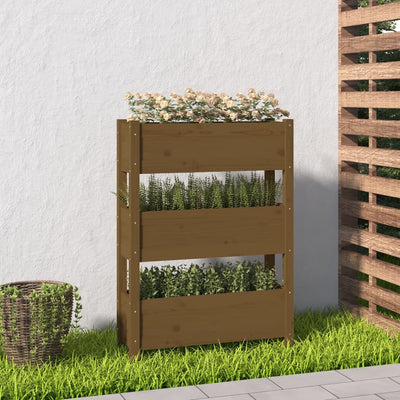 Kukkalaatikko hunajanruskea 77x25x104,5 cm täysi mänty - Vuodevaatteet