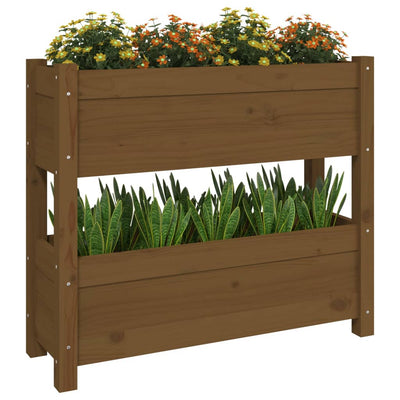 Kukkalaatikko hunajanruskea 77x25x66 cm täysi mänty - Vuodevaatteet