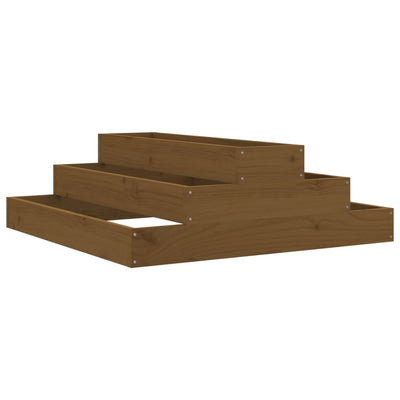 Kukkalaatikko hunajanruskea 80x80x27 cm täysi mänty - Vuodevaatteet