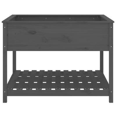 Kukkalaatikko hyllyllä harmaa 111,5x111,5x81 cm täysi mänty - Vuodevaatteet