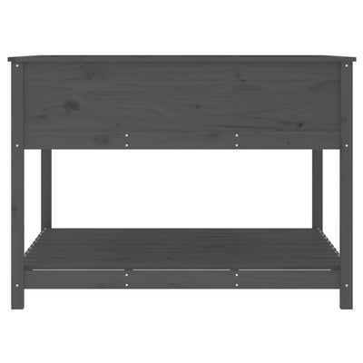 Kukkalaatikko hyllyllä harmaa 111,5x111,5x81 cm täysi mänty - Vuodevaatteet