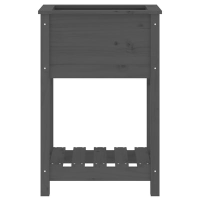 Kukkalaatikko hyllyllä harmaa 54x34,5x81 cm täysi mänty - Vuodevaatteet