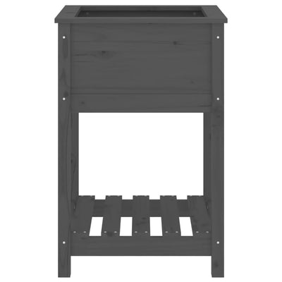 Kukkalaatikko hyllyllä harmaa 54x54x81 cm täysi mänty - Vuodevaatteet