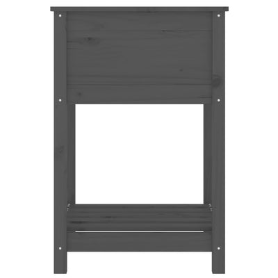 Kukkalaatikko hyllyllä harmaa 54x54x81 cm täysi mänty - Vuodevaatteet