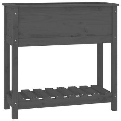 Kukkalaatikko hyllyllä harmaa 82,5x34,5x81 cm täysi mänty - Vuodevaatteet