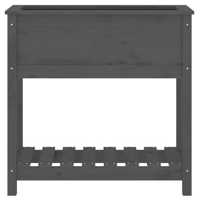 Kukkalaatikko hyllyllä harmaa 82,5x34,5x81 cm täysi mänty - Vuodevaatteet