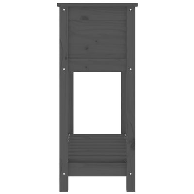 Kukkalaatikko hyllyllä harmaa 82,5x34,5x81 cm täysi mänty - Vuodevaatteet