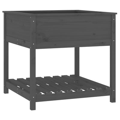Kukkalaatikko hyllyllä harmaa 82,5x82,5x81 cm täysi mänty - Vuodevaatteet