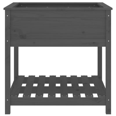 Kukkalaatikko hyllyllä harmaa 82,5x82,5x81 cm täysi mänty - Vuodevaatteet