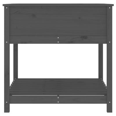Kukkalaatikko hyllyllä harmaa 82,5x82,5x81 cm täysi mänty - Vuodevaatteet