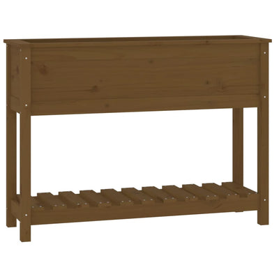 Kukkalaatikko hyllyllä hunajanruskea 111,5x34,5x81 cm mänty - Vuodevaatteet